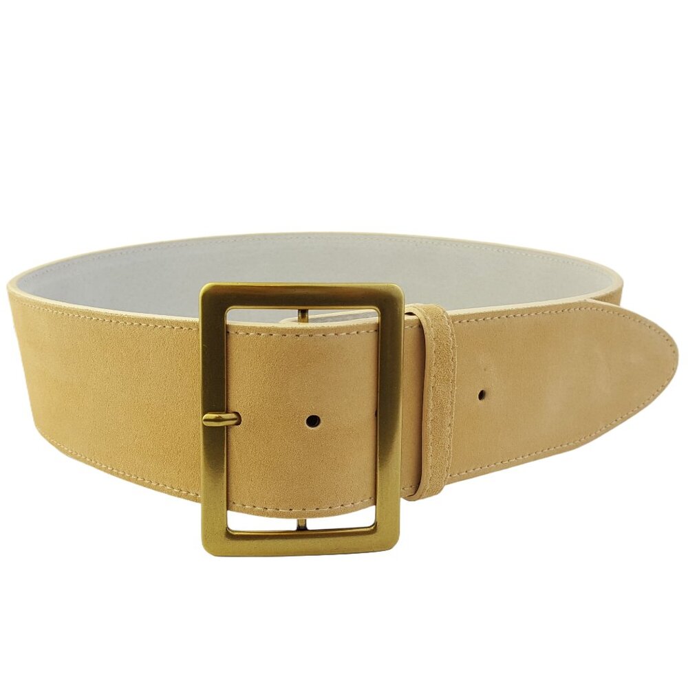 Wide Genuine Suede Belt